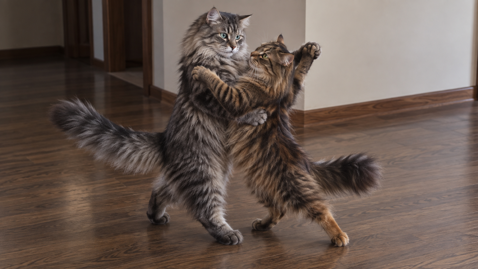 Tisha & Dusya Dance: A Funny Cat Video